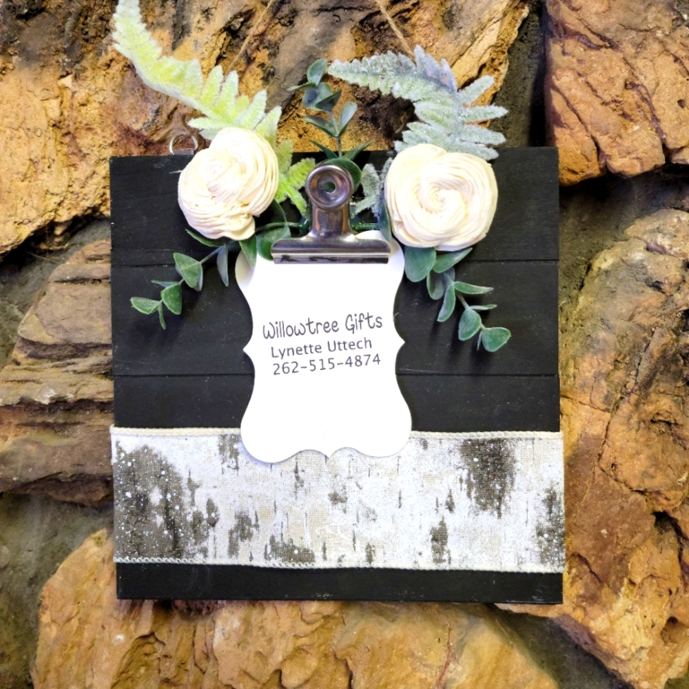 Handmade photo/memo plaque